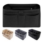 BOGI Purse Organizer Insert for Handbags,Felt Bag organizer,Bag Organizers Inside,Bag Tote Shaper Women Girls Fit Speedy Neverfull,Tote, Handbag (Medium, Black)