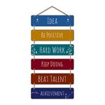 Artvibes Designer Wall Hanging Wooden Art Decoration Item For Living Room|Quotes Decor Item|Wall Art For Hall|Mdf Wall Decoration(Wh 3207N,Multicolour)-Set Of 6