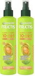 Garnier Fructis 10-In-1 Repairing Leave-In Spray For Frizzy and Dry Hair with Heat Protection, Silicone-Free, 10 immediate benefits, With Argan Oil and Plant Keratin, 239ml (Pack of 2)