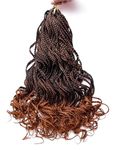 Goddess Curly Box Braids Crochet Hair for Black Women 3X Wavy Box Braided hair Extension Synthetic Fiber Braiding Hair (18inch, 1B/30)