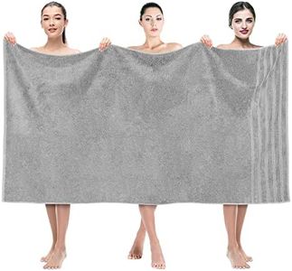 American Soft Linen 35x70 Jumbo Large Bath Towels, 100% Cotton Turkish Bath Sheet, Oversized Luxury Bath Towel Sheets for Bathroom Beach and Pool, Light Grey