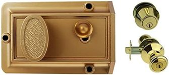 NU-SET 2726-1 Economic Contractor Keyed Alike Lockset Series Night Latch and Entry Door Lock, Bronze & Brass