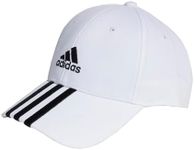 adidas Performance 3-Stripes Cotton Twill Baseball Cap, White/Black, One Size (Men)