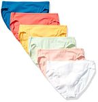 Amazon Essentials Women's Cotton High Leg Brief Underwear (Available in Plus Size), Pack of 6, Pretty Colour Pops, 14