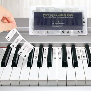 Removable Piano Keyboard Note Labels, Silicone Piano Keyboard Stickers Guide for Beginners, 61 Keys Full Size, No Need Stickers, Reusable