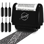 Miseyo Identity Theft Protection Roller Stamp Set - Black (Incleded 6 Refill Ink)