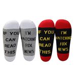 LEVLO Fox Gift If You Can Read This I'm Watching Fox Cotton Socks Fox Fans Gift, 2 Pairs/Set- - Mid Calf -2, Medium