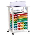 𝐂𝐫𝐚𝐟𝐢𝐭 Craft Organizers and Storage Compatible with Cricut Machines, Rolling Storage Cart with 29 Vinyl Roll Holders Crafting Table Organization Craft Room Workstation, Compact Removable