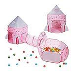 MEERO LONDON Indoor/Outdoor Children's Playhouse, 3 in 1 Foldable Tent with Crawl Tunnel Play House Ball Pit with Zipper Storage Bag