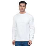 Red Tape Off White Embossed Cotton Poly Fleece Men's Sweatshirt | Winter Sweatshirt | Warm & Cozy RWS0385-L