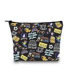 Ted TV Show Inspired Gift Believe Makeup Bag TV Show Merchandise Zipper Pouch Soccer Football Lover Travel Case (Ted TV Pattern Black EU)