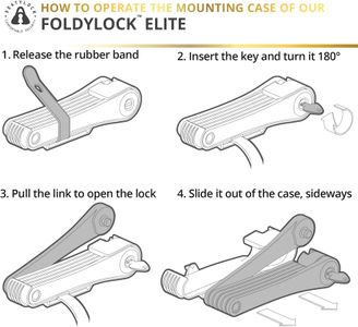FoldyLock Elite Folding Bike Lock – Gold Rated, Heavy Duty 110cm with Keys & Case Mount