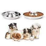 Thankspaw Stainless Steel Puppy Bowls, Set Of 2 Puppy Feeder, Dog Food And Water Bowl, Food Feeding Weaning For Small/Medium/Large Dogs, Pets, M,10.2 cm,H_22.9 cm,W_5.1 cm