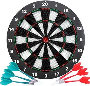 Safety Dart Board Set for Kids and Adults,16 Inch Soft Rubber Dart Board Game with 6 Darts for Outdoor/Indoor Family and Office Best Dart Game Toys Gifts for Boys Girls