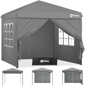 Sekey Pop Up Pavillon 3x3 Wasserdicht Stabil, Faltpavillon 3m x 3m mit Seitenwänden, Partyzelt Faltbar für Camping Party, Stufenlos Höheverstellbar 250 bis 270cm, Premium Serie 3x3, Anthrazit