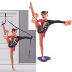 Cheerleading and Figureskating Trainer Stretching and Balance, 2 Pc. Set, Stretching, Disc Core Board and Flexibility Equipment Strap for Dance, Gymnastics, Turning, Stunt