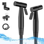 Arofa Black Bidet Sprayer for Toilet, 2 Pack Handheld Jet Sprayer Adjustable Water Pressure Muslim Shower with Bidet Hose, Bidets for Existing Toilets Cloth Diaper Spray for Baby/Feminine Wash