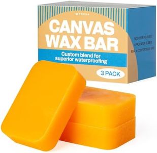 [3 Pack] Canvas Wax Waterproofing Bars to Preserve & Protect Your Gear - Natural Fabric Wax for Fabric Waterproofing Jackets, Hats, Bags & More - 2.5oz Canvas Waterproofing Wax Bar with Applicator