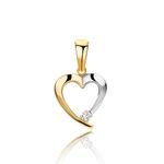 MIORE Heart Pendant for Women- White Gold and Yellow Gold Heart Pendant in 9 kt 375 gold with Zirconia Crystal- Skin Friendly- Delivered in Jewellery Box