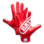 Battle Youth Sports Solid Color Football Gloves, Red, Small