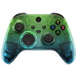 eXtremeRate Gradient Translucent Green Blue Replacement Front Housing Shell for Xbox Series X Controller, Custom Cover Faceplate for Xbox Series S Controller - Controller NOT Included