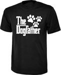 The Dogfather Funny Slogan T-Shirt Fathers Day Dog Lovers Dog Dad Daddy Papa Animal Lovers Unisex Gifts Tee Top (Black, M)