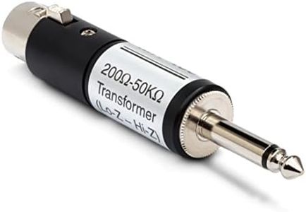 Hosa XLR3F to 1/4 in TS Impedance Transformer