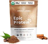 Sprout Living Epic Protein, Plant Based Protein & Superfoods Powder, Chocolate Maca Powder | 20 Grams Organic Protein Powder, Vegan, Non Dairy, Non-GMO, Gluten Free, Low Sugar (1 Pound, 12 Servings)