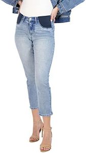 Savi Parker Maternity Jeans for Women, Straight Leg Elastic High Waist Pant, Pregnancy Clothes for All Seasons – 27" Inseam, Savannah Wash (Light), Medium