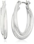 NINE WEST Women's Infinite Shine Twisted Hoop Earrings