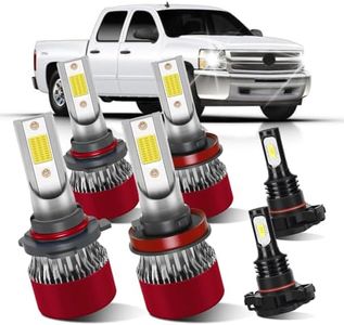 LSLIGHT Bulbs Fit for Chevrolet Silverado 1500 2500 3500HD 2008 2009 2010 2011 2013 2014 2015 9005 High Beam H11 Low Beam 5202 Fog Light Bulbs Combo with Cooling Fan Plug and Play 6PCS/PACK