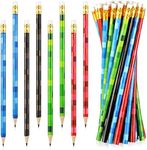 Spakon 36 Pieces Pixel Themed Pencils Multicolor Miner Style Pixelated Video Game Themed Party Fun Pencils Classroom Rewards Prizes for Boys Mining Birthday Party Favors Girls (Bright Colors)