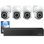 CAMCAMP 8CH PoE Security Camera System, 4pcs Wired 5MP PoE Cameras for Home Security Outdoors, Auto Tracking, 2-Way Audio, Color Night Vision, 4K 8CH NVR with 3TB HDD for 24/7 Recording