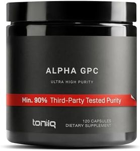 Toniiq Ultra High Purity Alpha GPC Capsules - 600mg Concentrated Formula - 90%+ Highly Purified and Bioavailable Nootropic - 120 Capsules Alpha GPC Supplement