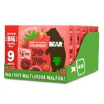 BEAR Strawberry Yoyos - Dried Fruit Rolls - Healthy - Vegan - 20g (45 packs)