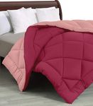 Cloth Fusion Reversible AC Comforter Single Bed Quilt Blanket for Winter (200 GSM, Magenta & Light Pink)