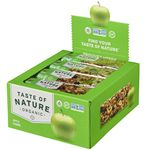 Taste of Nature Organic Apple Snack Bar - Healthy, Gluten Free, Non GMO, Vegan Snack Bars with Mixed Nuts, Fruits and Seeds - 16-Count Snack Pack