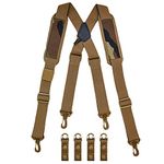 MELOTOUGH Tactical Suspenders Duty Belt Police Suspenders for Law Enforcement Belt with Padded Adjustable Shoulder, Khaki Color Tactical Suspenders, One size fit most