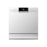Cookology Mini Countertop Dishwasher - Compact & Portable - Tabletop Small Appliance - 8 Place Settings - 8 Wash Cycles - ECO Friendly Mode - White