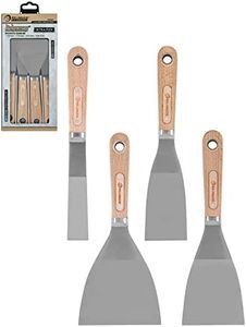 ROLLINGDOG 4PC Putty Knife Scrapers - Stainless Steel Spackle Knife Set with Laser Engraved Wood Handle for Scrapering,Drywall Repairs and Spreading(1",2",3",4")