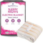 Slumberdown Sleepy Nights Electric Blanket Small Single - Warm, Cosy & Energy-Efficient Heated Blanket with 3 Heat Settings | BEAB-Approved, Washable & Easy-Fit Straps (122 × 61cm)