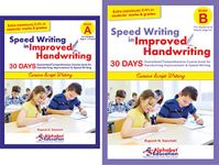 Cursive writing Combo - Speed writing in improved handwriting - Book A (For 6-9 years) with Book B (For 9+ years) - 30 Days Handwriting practice book for speed writing and handwriting improvement
