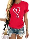 Woffccrd Womens Love Heart Shirts S