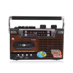 Cassette Player, Retro Boombox Cassette Player AM/FM/SW1/SW2 Radio Portable Recording Boombox, Support Storage and USB, with Earphone Jack and Big Speaker(UK)