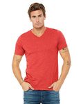 Bella Canvas Unisex Triblend Short-Sleeve V-Neck T-Shirt M RED Triblend