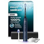 Philips Sonicare 6500 Series Electric Toothbrush - Next-Generation Sonicare Technology, Pressure Sensor, 9 Brushing Settings, SmarTimer, BrushPacer, 21-Day Runtime, Travel Case, Navy Blue, HX7413/07