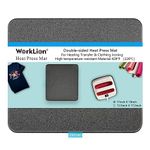 WORKLION Heat Press Mat 11"x13": Double-Sided Fireproof Materials Protective Resistant Mat for Cricut Easypress/Easypress 2 & HTV Craft Vinyl Ironing Insulation Transfer Projects