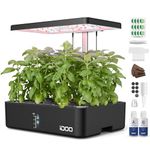 iDOO Indoor Herb Garden Kit, 12 Pods Hydroponics Growing System With LED Grow Light, Smart Indoor Garden with Automatic Timer, Germination Kit with Fan, Height Adjustable, for Home Kitchen, ID-IG301