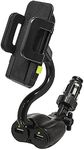 Bracketron TekGrip 12V Power Dock Mount Phone Holder Two Charging Ports Hands Free iPhone X 8 Plus 7 SE 6s 6 Samsung Galaxy S9 S8 S7 S6 Note Google Pixel 2 XL LG Nexus Sony Nokia BT1-663-2, Black