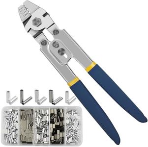 Wire Rope Swager Crimpers Fishing Crimping Tool for Copper Fishing Line Crimp Sleeves Swivels Snaps Up To 2.2mm Premium Rigging Kit (Stainless Steel Crimper Kit)